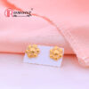 New Style cubic zircon Ear Studs Jewelry 18k gold Plated Gold flower shape Zircon Stud Earrings for women
