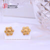 New Style cubic zircon Ear Studs Jewelry 18k gold Plated Gold flower shape Zircon Stud Earrings for women