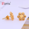 New Style cubic zircon Ear Studs Jewelry 18k gold Plated Gold flower shape Zircon Stud Earrings for women
