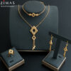 Romooz New bridal 18k gold plated dubai gold wedding fine fashion jewelry sets for woman women